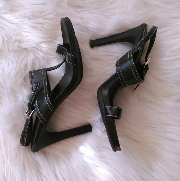Black Leather Prada Heels - Picture 2 of 5